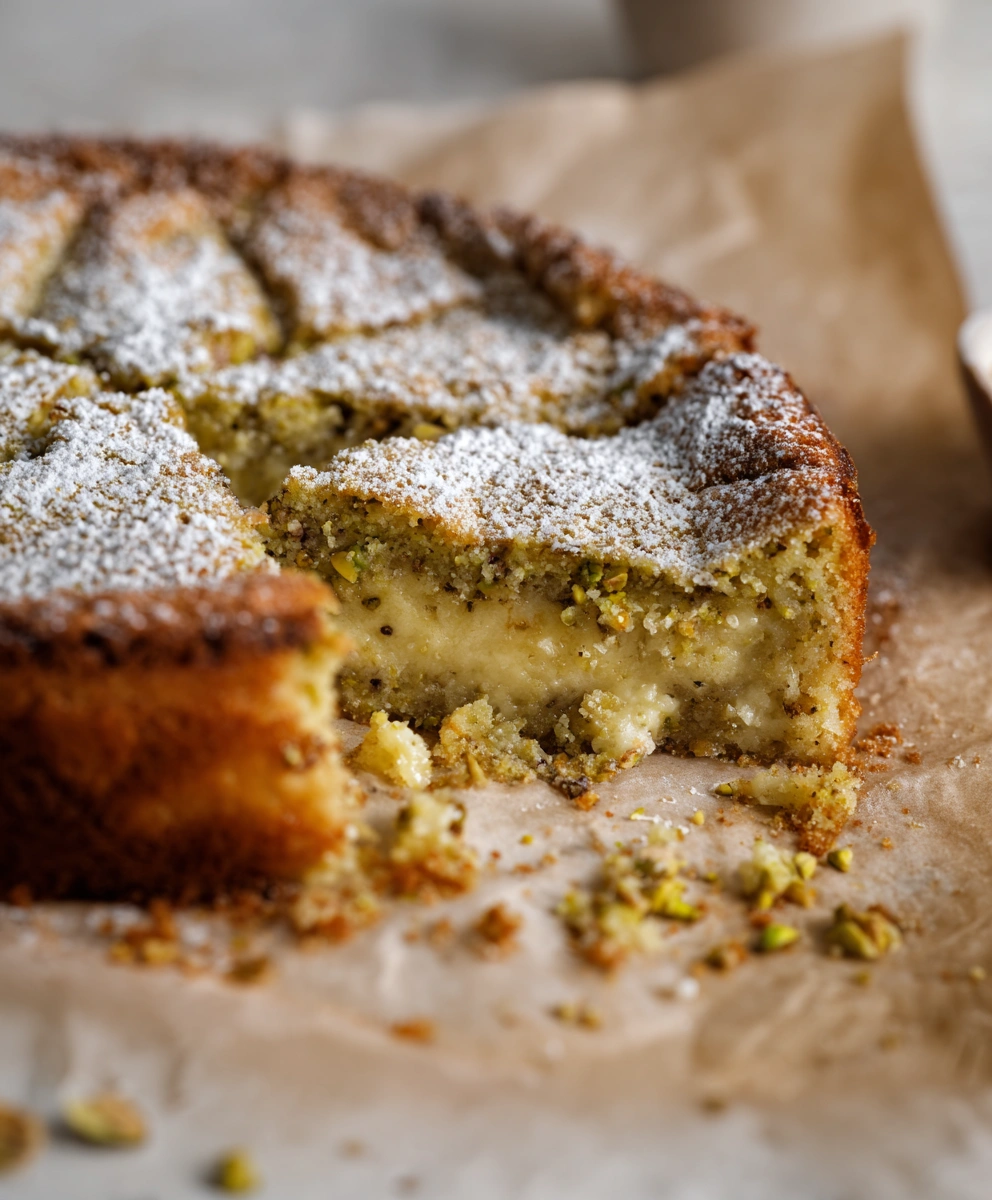 Buttery Pistachio Gooey Butter Cake